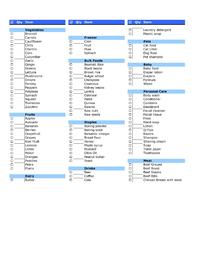 Grocery List Template