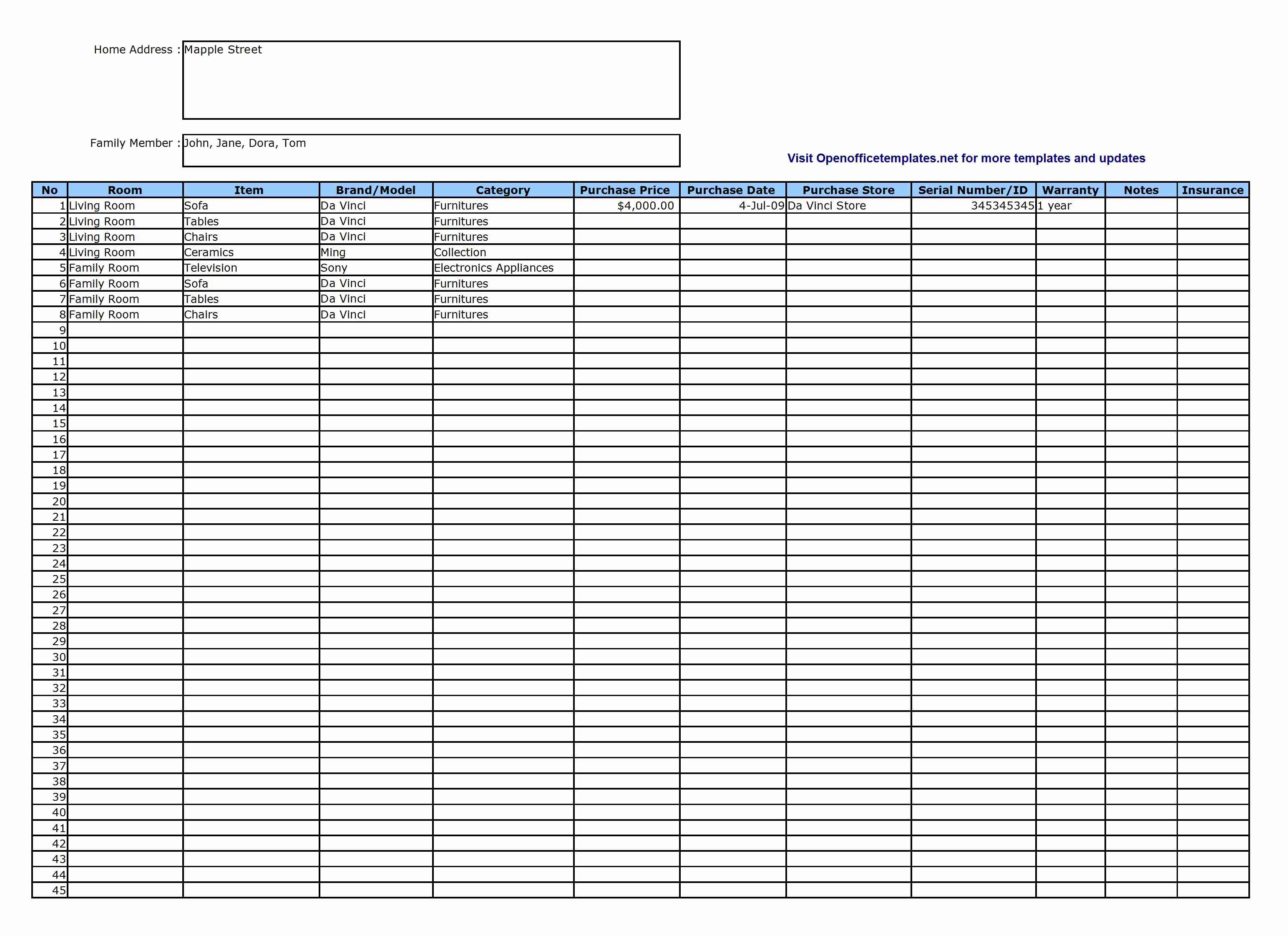 Office Supply Inventory List Template from openofficetemplates.net