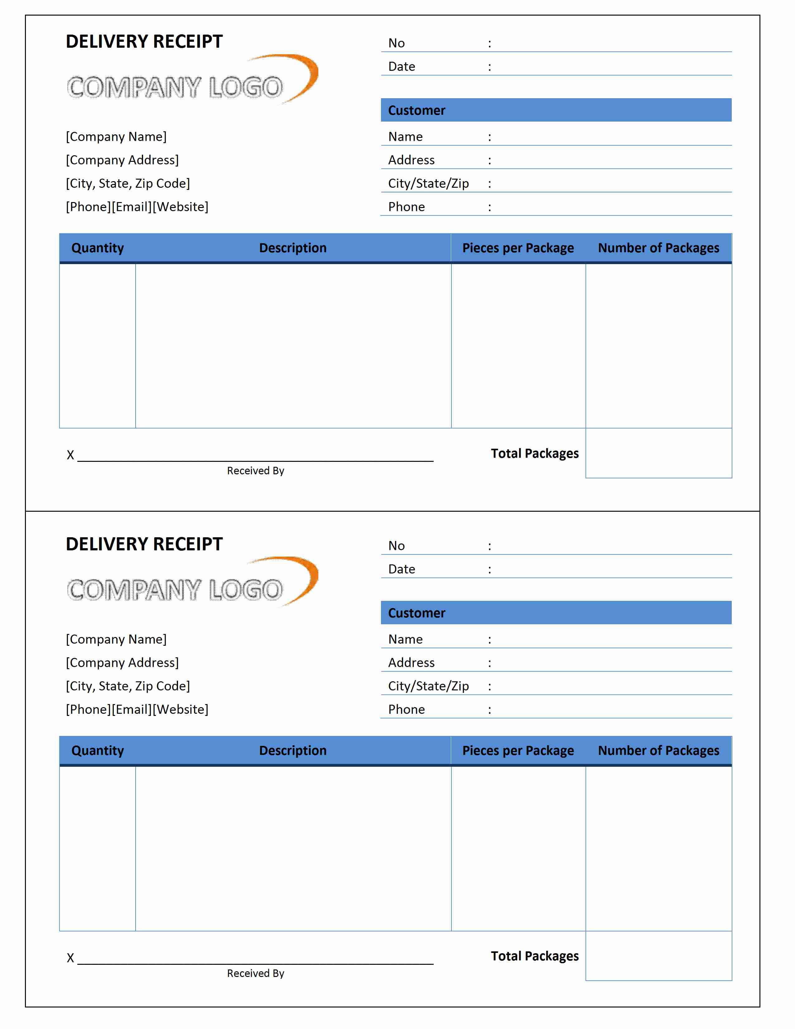 Delivery Receipt Open Office Templates