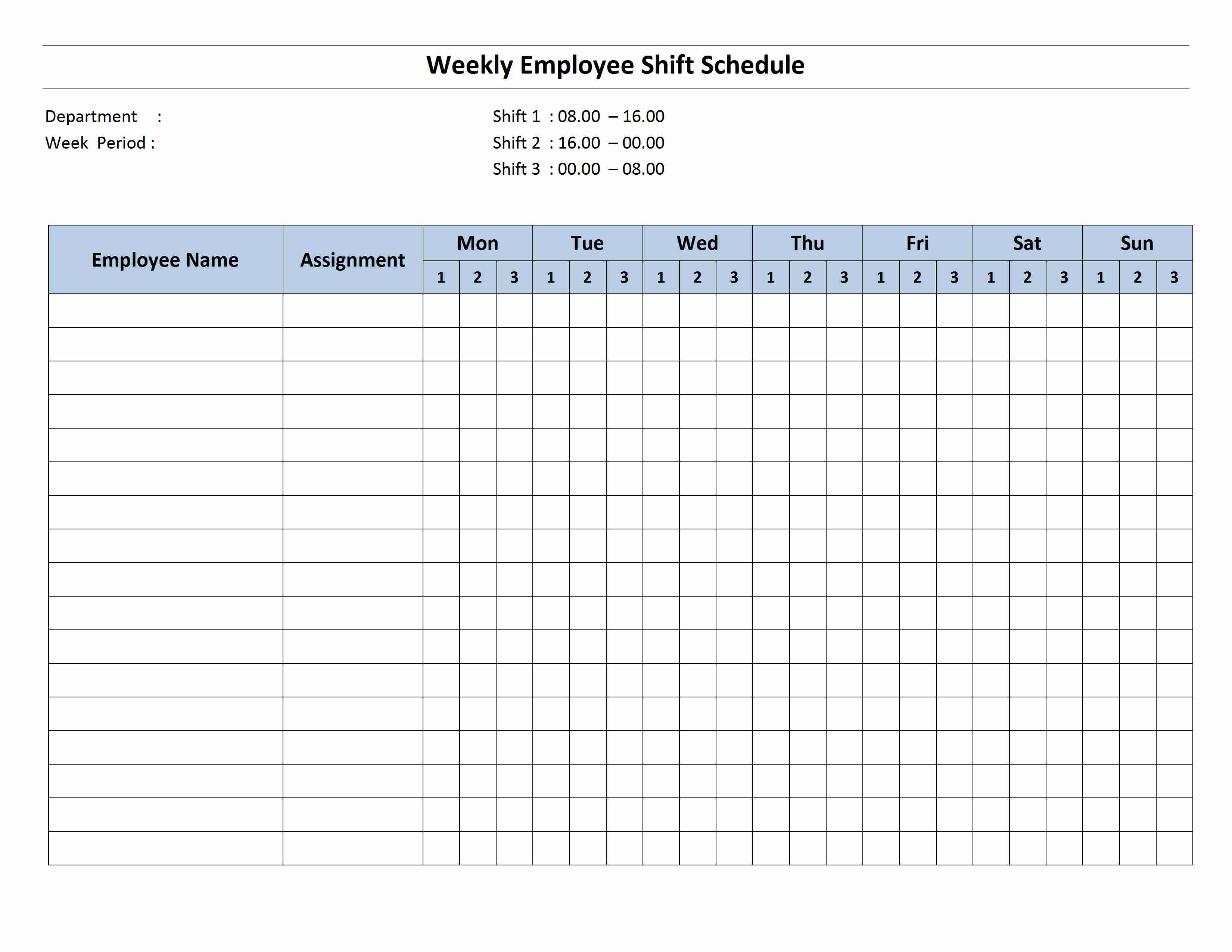Part Time Schedule Template from openofficetemplates.net
