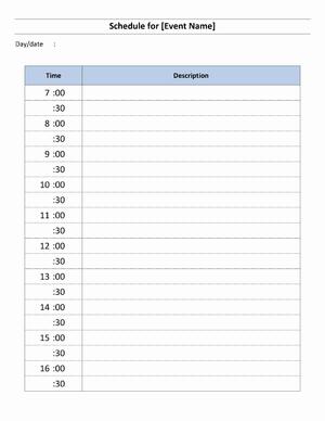 One Day Event Schedule Template from openofficetemplates.net